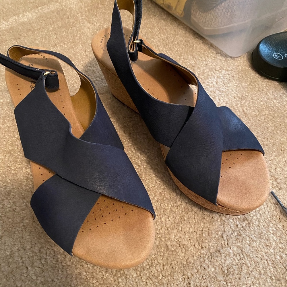 Navy blue wedges